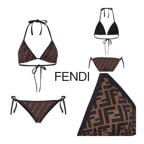 fendi bikini brown|fendi high waisted swimsuit.